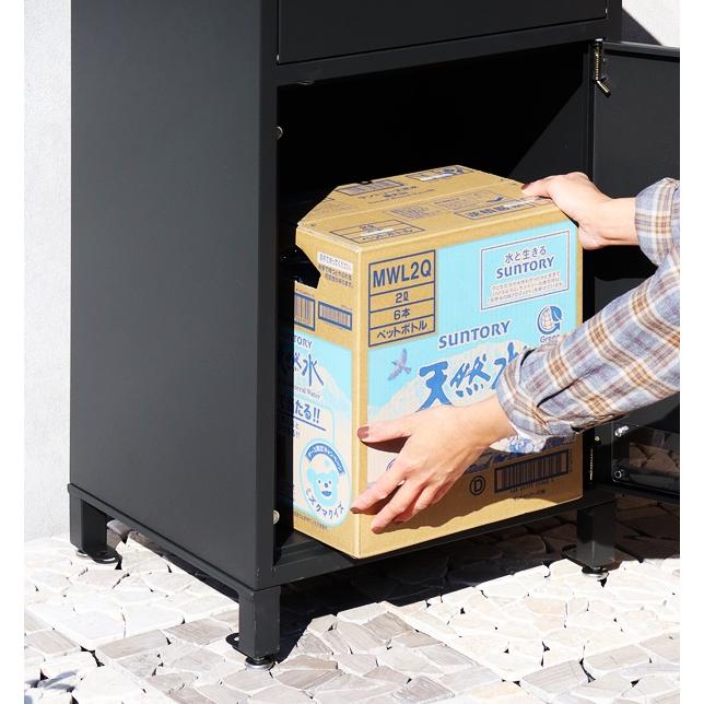 宅配ボックス ポスト付 郵便受け おしゃれ メールボックス 一戸建て 屋外 置き配 北欧 カントリー- 置き型 Jake-ジェイク ディムグレー シルバー 木目 モダン | ブランド登録なし | 07