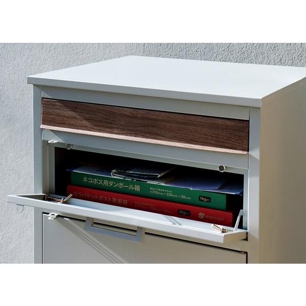 宅配ボックス ポスト付 郵便受け おしゃれ メールボックス 一戸建て 屋外 置き配 北欧 カントリー- 置き型 Jake-ジェイク ディムグレー シルバー 木目 モダン | ブランド登録なし | 09