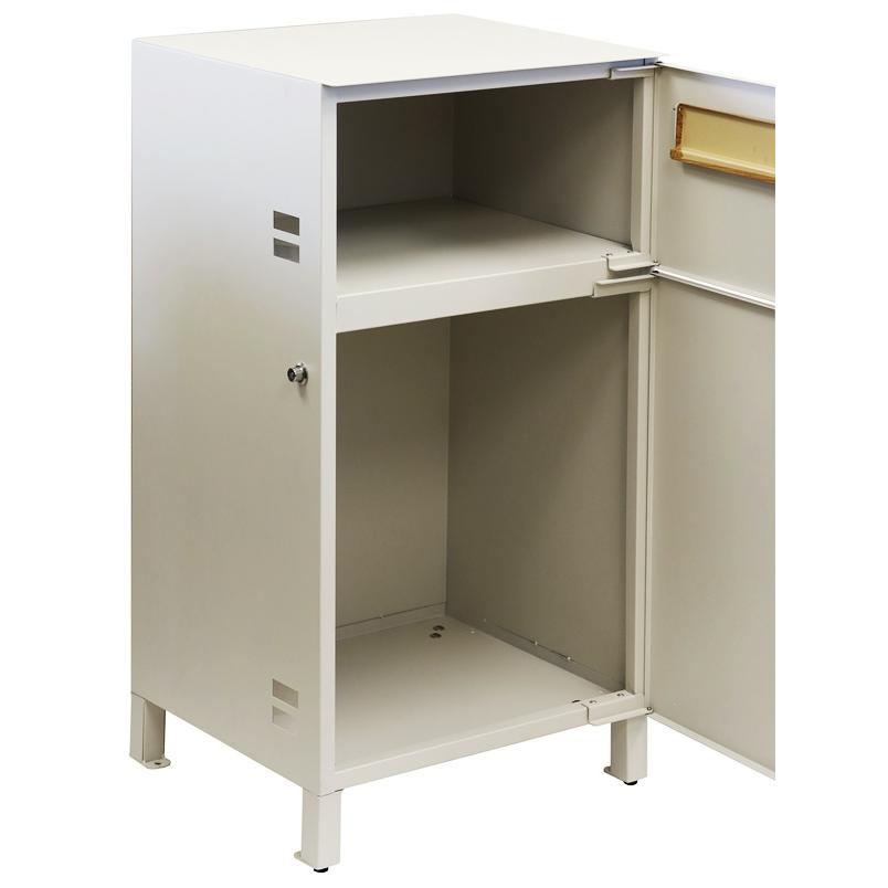 宅配ボックス付ポスト 置き型 鍵付き メールボックス 郵便受け スタンドポスト おしゃれ レトロ ダークグレー グレージュ 木目 屋外 Gian-ジャン- |  | 12