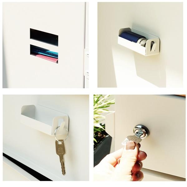 宅配ボックス付ポスト 置き型 鍵付き メールボックス 郵便受け スタンドポスト おしゃれ レトロ ダークグレー グレージュ 木目 屋外 Gian-ジャン- |  | 09