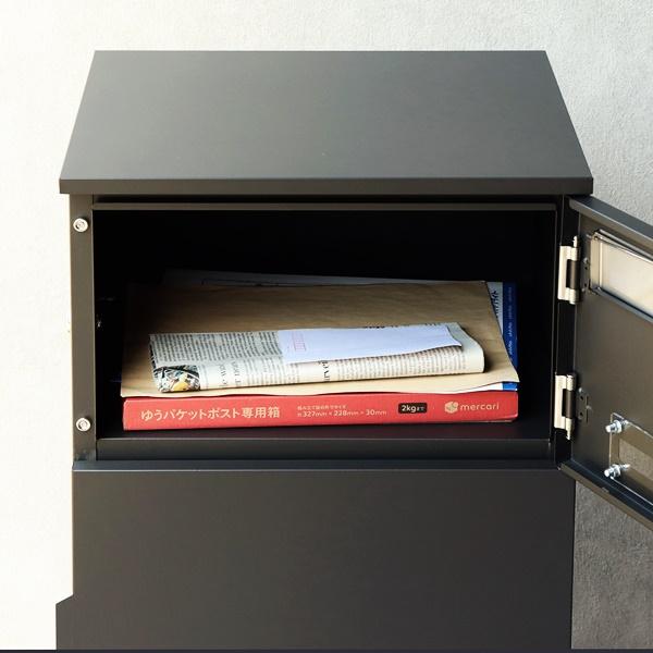 宅配ボックス ポスト付 スタンドポスト 郵便受け メールボックス おしゃれ アンティーク レトロ ディムグレー ボルドー Marisa-マリーザ- 置き型 |  | 07