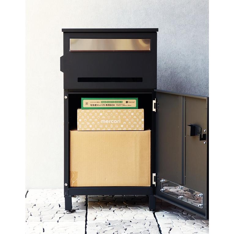 宅配ボックス ポスト付 スタンドポスト 郵便受け メールボックス おしゃれ アンティーク レトロ ディムグレー ボルドー Marisa-マリーザ- 置き型 |  | 08