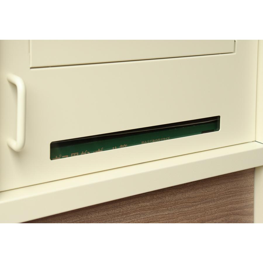 宅配ボックス付ポスト 郵便ポスト メールボックス 一戸建て用 一体型 郵便受け スタンドポスト おしゃれ 北欧 カントリー モダン 木目 ティムグレー アイボリー | ブランド登録なし | 10