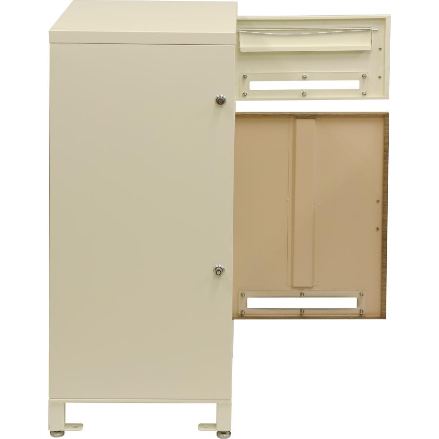 宅配ボックス付ポスト 郵便ポスト メールボックス 一戸建て用 一体型 郵便受け スタンドポスト おしゃれ 北欧 カントリー モダン 木目 ティムグレー アイボリー | ブランド登録なし | 18