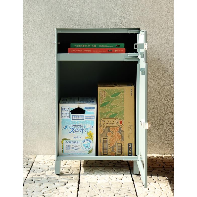 宅配ボックス付ポスト 郵便ポスト おしゃれ スタンドポスト 宅配ボックス 郵便受け 北欧 レトロ モダン アンティーク 鍵付 ダイヤル錠 ブルーグレー グレージュ | ブランド登録なし | 06