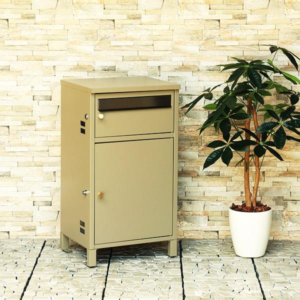 宅配ボックス付ポスト 郵便ポスト 郵便受け ポスト一体型 宅配ポスト メールボックス 宅配BOX 一戸建て用 自立式 スタンドタイプ ネイビーブルー ベージュ | ブランド登録なし | 05