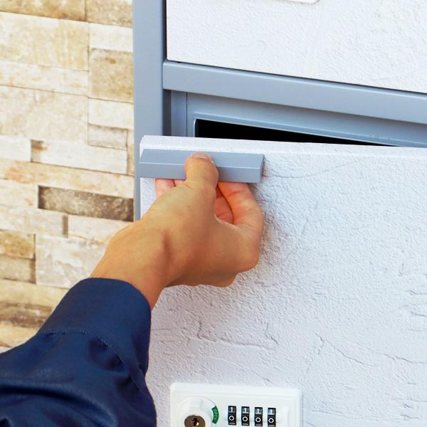 宅配ボックス付ポスト 宅配2段タイプ 漆喰風 郵便ポスト 郵便受け ポスト一体型 宅配ポスト メールボックス 一戸建て用 自立式 置き型 屋外 グレー グレージュ | ブランド登録なし | 12