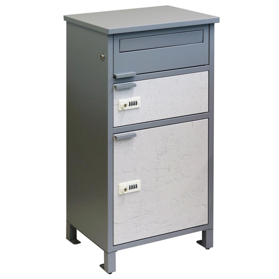 宅配ボックス付ポスト 宅配2段タイプ 漆喰風 郵便ポスト 郵便受け ポスト一体型 宅配ポスト メールボックス 一戸建て用 自立式 置き型 屋外 グレー グレージュ | ブランド登録なし | 13