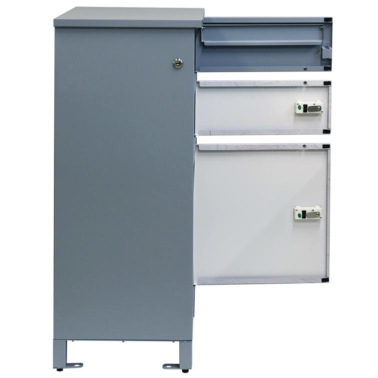 宅配ボックス付ポスト 宅配2段タイプ 漆喰風 郵便ポスト 郵便受け ポスト一体型 宅配ポスト メールボックス 一戸建て用 自立式 置き型 屋外 グレー グレージュ | ブランド登録なし | 15