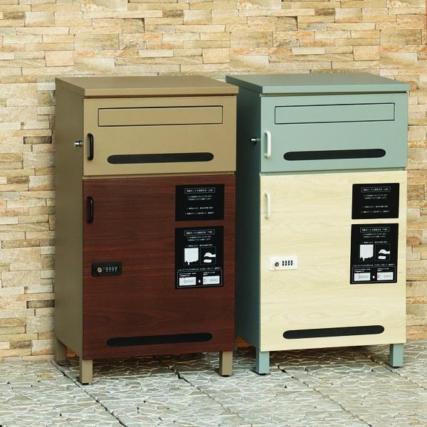 宅配ボックス付ポスト 郵便ポスト 郵便受け ポスト一体型 宅配ポスト メールボックス 宅配BOX 一戸建て用 自立式 置き型 屋外 ベージュ ブルーグレー 置き配 | ブランド登録なし | 03