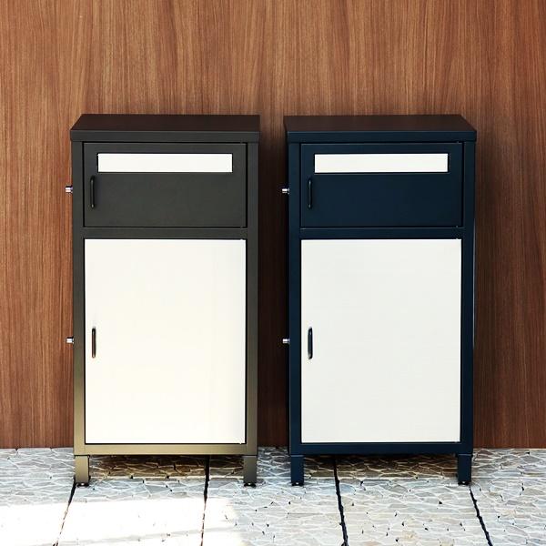 宅配ボックス付ポスト 郵便ポスト 郵便受け ポスト一体型 宅配ポスト メールボックス 一戸建て用 自立式 屋外 新聞受け グレー ネイビー おしゃれ 北欧 鍵付き | ブランド登録なし | 03