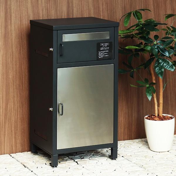 宅配ボックス付ポスト 郵便ポスト 郵便受け ポスト一体型 宅配ポスト メールボックス 一戸建て用 自立式 屋外 新聞受け グレー ネイビー おしゃれ 北欧 鍵付き | ブランド登録なし | 04
