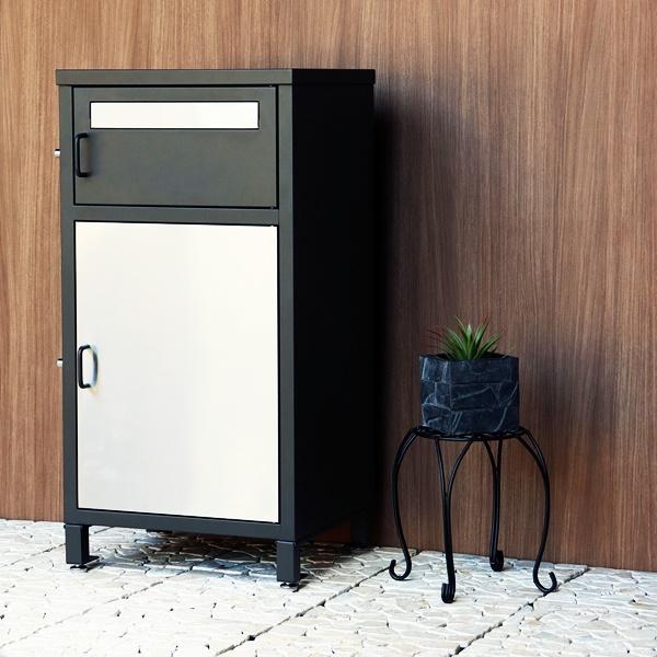 宅配ボックス付ポスト 郵便ポスト 郵便受け ポスト一体型 宅配ポスト メールボックス 一戸建て用 自立式 屋外 新聞受け グレー ネイビー おしゃれ 北欧 鍵付き | ブランド登録なし | 05