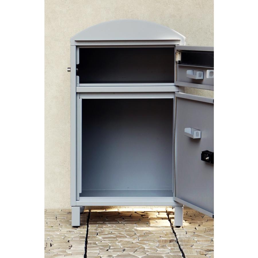 ポスト付 宅配ボックス スタンド型 自立 郵便ポスト グレー グリーン 郵便受け おしゃれ 北欧 モダン レトロ シンプル 一戸建て 玄関前 アンティーク 鍵付き | ブランド登録なし | 12