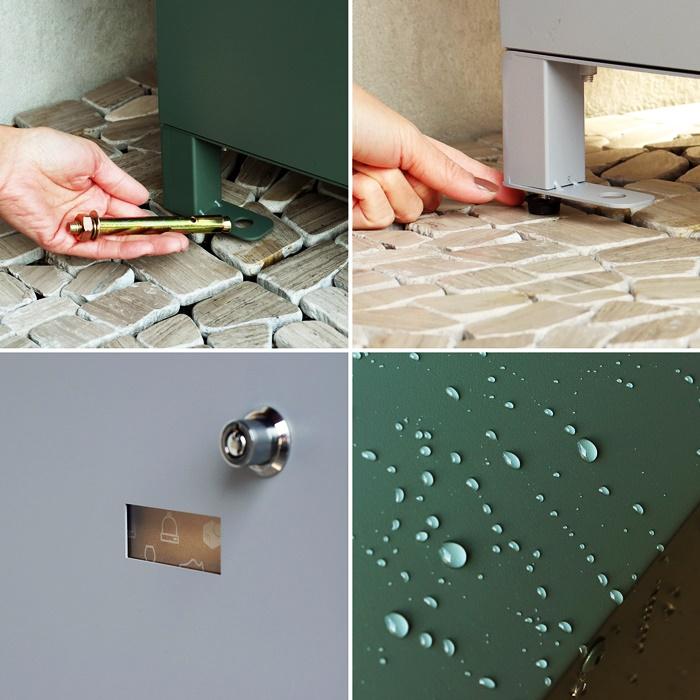 ポスト付 宅配ボックス スタンド型 自立 郵便ポスト グレー グリーン 郵便受け おしゃれ 北欧 モダン レトロ シンプル 一戸建て 玄関前 アンティーク 鍵付き | ブランド登録なし | 10