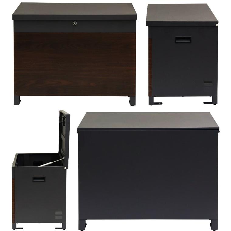 ベンチ収納宅配ボックス 宅配ボックス 一戸建て 収納ボックス 不在対策 再配達防止 一軒家 玄関前 おしゃれ 北欧 モダン カントリー ブラウン ホワイト 木目柄 | ブランド登録なし | 13