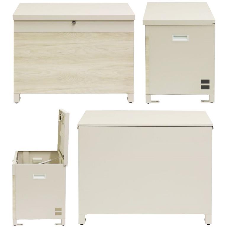 ベンチ収納宅配ボックス 宅配ボックス 一戸建て 収納ボックス 不在対策 再配達防止 一軒家 玄関前 おしゃれ 北欧 モダン カントリー ブラウン ホワイト 木目柄 | ブランド登録なし | 14