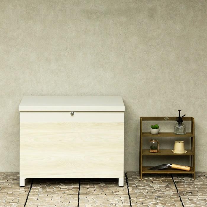 ベンチ収納宅配ボックス 宅配ボックス 一戸建て 収納ボックス 不在対策 再配達防止 一軒家 玄関前 おしゃれ 北欧 モダン カントリー ブラウン ホワイト 木目柄 | ブランド登録なし | 04