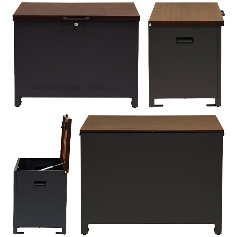 ベンチ収納宅配ボックス 宅配ボックス 一戸建て 収納ボックス 不在対策 再配達防止 一軒家 玄関前 おしゃれ 北欧 モダン カントリー ブラウン ホワイト 木目柄 | ブランド登録なし | 13