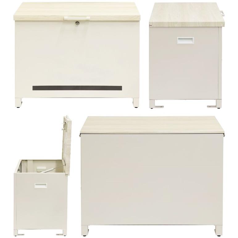 ベンチ収納宅配ボックス 宅配ボックス 一戸建て 収納ボックス 不在対策 再配達防止 一軒家 玄関前 おしゃれ 北欧 モダン カントリー ブラウン ホワイト 木目柄 | ブランド登録なし | 14