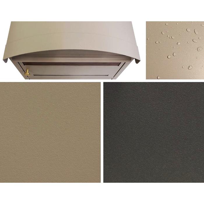 宅配ボックス ポスト付 郵便ポスト 一戸建て 宅配BOX 鍵付き スタンド型 自立 おしゃれ 木目柄 グレー ベージュ 北欧 ヨーロピアン 高級感 スタンドポスト | ブランド登録なし | 12