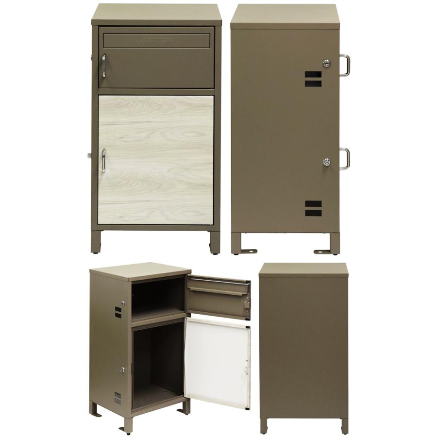 宅配ボックス付ポスト 木目柄 鍵付き ダークグレー ブラウン木目/ミルクティーベージュ ホワイト木目 宅配ボックス 郵便ポスト 自立 おしゃれ 北欧 レトロ | ブランド登録なし | 15