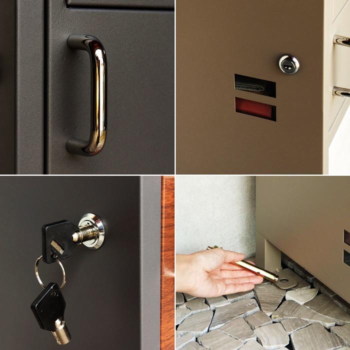 宅配ボックス付ポスト 木目柄 鍵付き ダークグレー ブラウン木目/ミルクティーベージュ ホワイト木目 宅配ボックス 郵便ポスト 自立 おしゃれ 北欧 レトロ | ブランド登録なし | 10