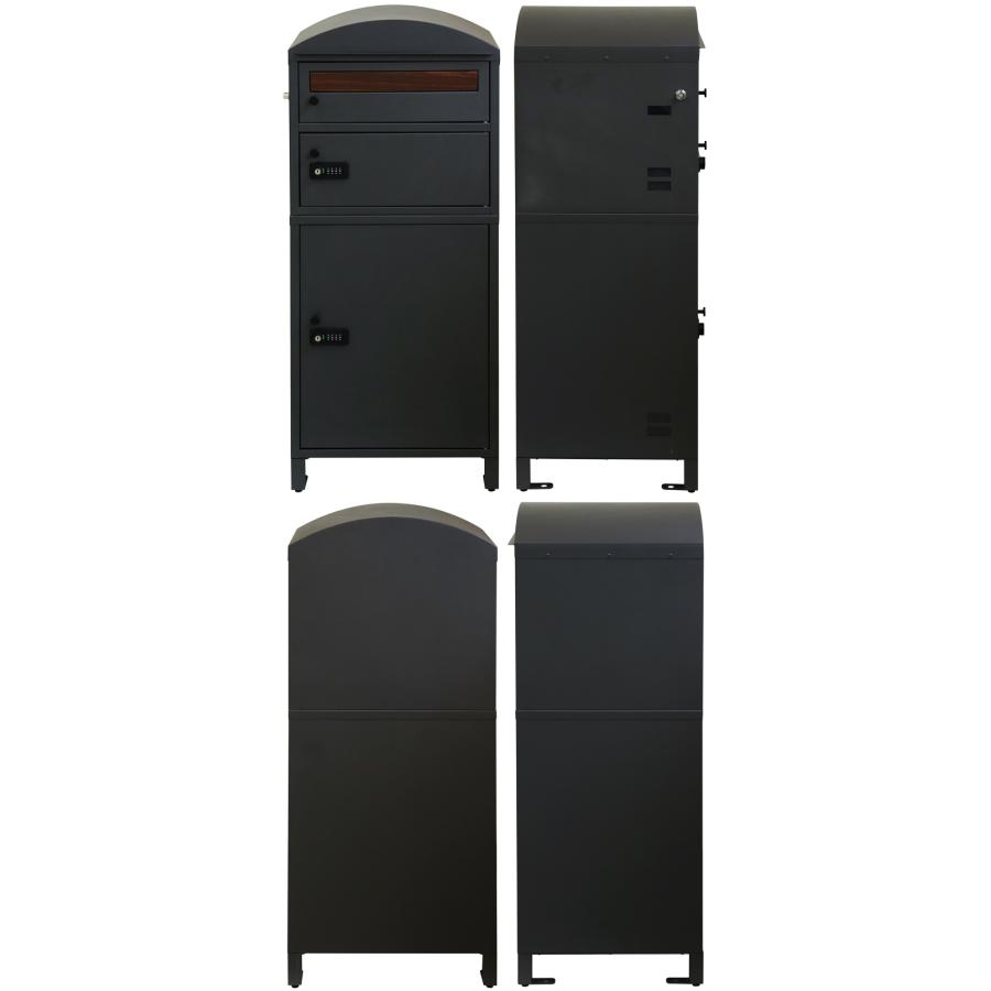 宅配ボックス付きポスト 2段タイプ 鍵付き グレー ベージュ 宅配ボックス 郵便ポスト 自立 スタンド式 金属製 おしゃれ 北欧 レトロ カントリー モダン 一軒家 | ブランド登録なし | 10