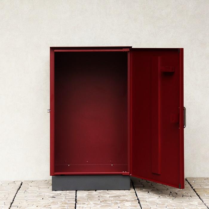 宅配ボックス 鍵付き シンプルデザイン ステンレス ボルドー/ライトベージュ 金属製 おしゃれ 北欧 レトロ カントリー モダン 一軒家 一戸建て 不在対策 | ブランド登録なし | 08