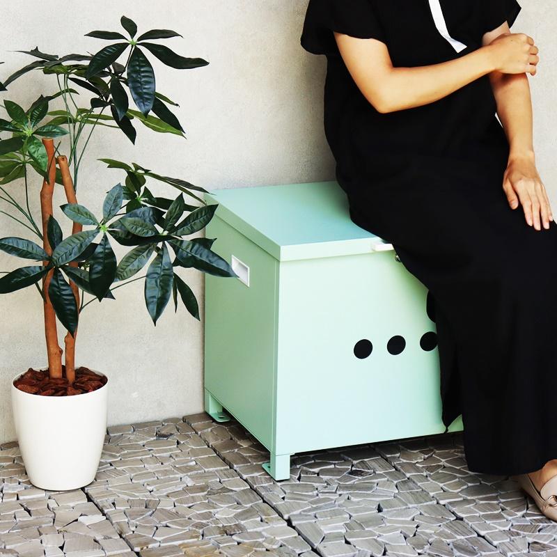 宅配ボックス おしゃれ ベージュ グリーン 北欧 カントリー かわいい モダン 一戸建て 一軒家 宅配BOX 鍵付き 施錠 高級感 1段 スリット窓 玄関前 本体完成品 | ブランド登録なし | 05