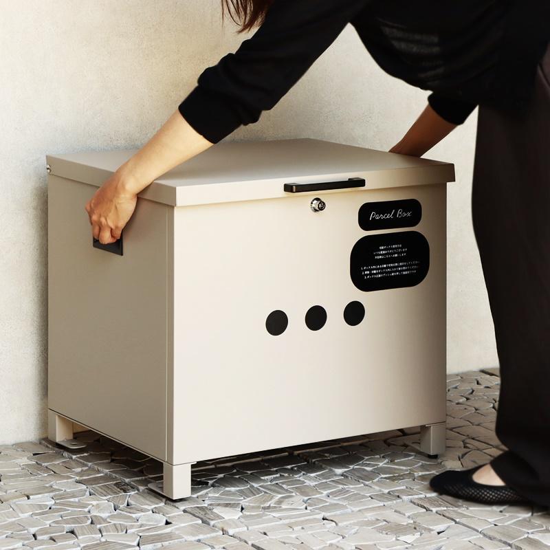 宅配ボックス おしゃれ ベージュ グリーン 北欧 カントリー かわいい モダン 一戸建て 一軒家 宅配BOX 鍵付き 施錠 高級感 1段 スリット窓 玄関前 本体完成品 | ブランド登録なし | 06