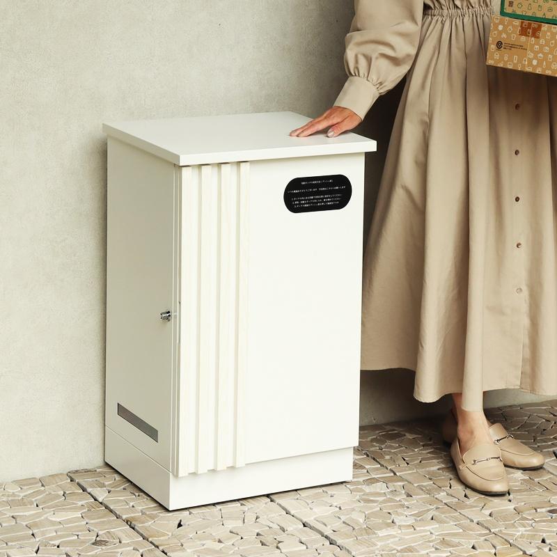 宅配ボックス おしゃれ ブラック ホワイト 木目柄 高級感 一戸建て 一軒家 宅配BOX 鍵付き 施錠 セキュリティー 玄関前 本体完成品 再配達防止 | ブランド登録なし | 05