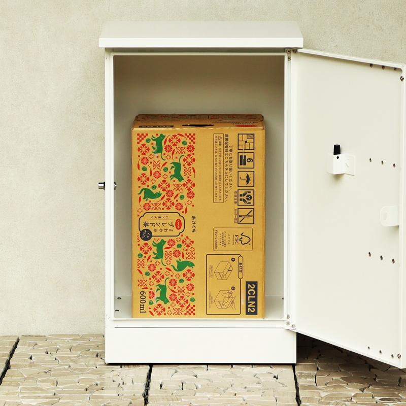 宅配ボックス おしゃれ ブラック ホワイト 木目柄 高級感 一戸建て 一軒家 宅配BOX 鍵付き 施錠 セキュリティー 玄関前 本体完成品 再配達防止 | ブランド登録なし | 07
