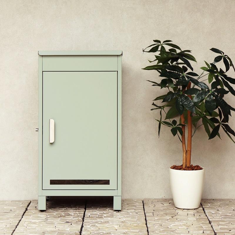 宅配ボックス おしゃれ シンプル 2段 ピンクレッド系 グリーン 一戸建て 一軒家 宅配BOX 鍵付き 施錠 セキュリティー 玄関前 本体完成品 アンティーク | ブランド登録なし | 04