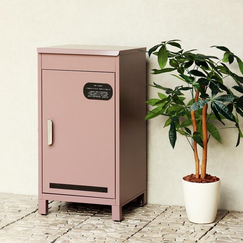 宅配ボックス おしゃれ シンプル 2段 ピンクレッド系 グリーン 一戸建て 一軒家 宅配BOX 鍵付き 施錠 セキュリティー 玄関前 本体完成品 アンティーク | ブランド登録なし | 04