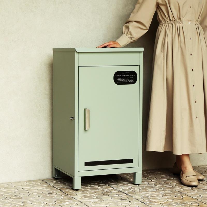 宅配ボックス おしゃれ シンプル 2段 ピンクレッド系 グリーン 一戸建て 一軒家 宅配BOX 鍵付き 施錠 セキュリティー 玄関前 本体完成品 アンティーク | ブランド登録なし | 05