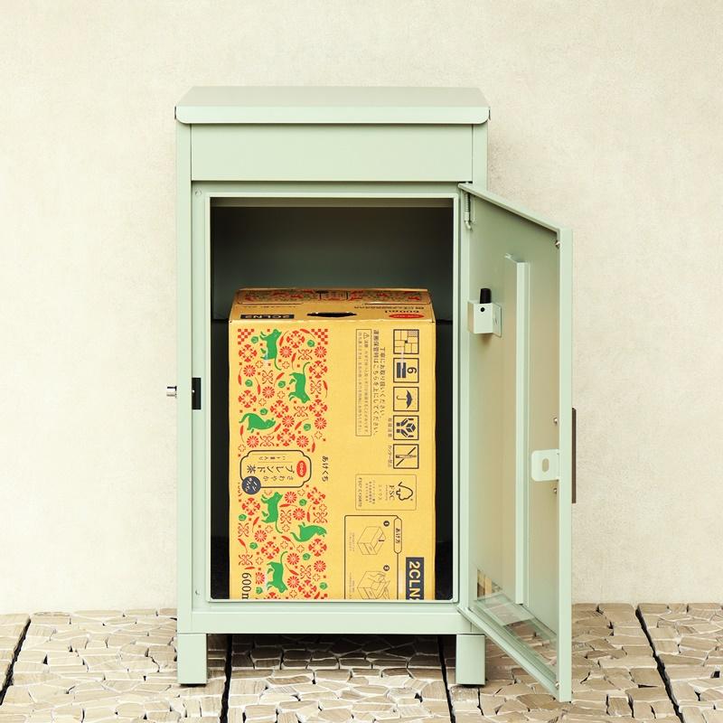 宅配ボックス おしゃれ シンプル 2段 ピンクレッド系 グリーン 一戸建て 一軒家 宅配BOX 鍵付き 施錠 セキュリティー 玄関前 本体完成品 アンティーク | ブランド登録なし | 06
