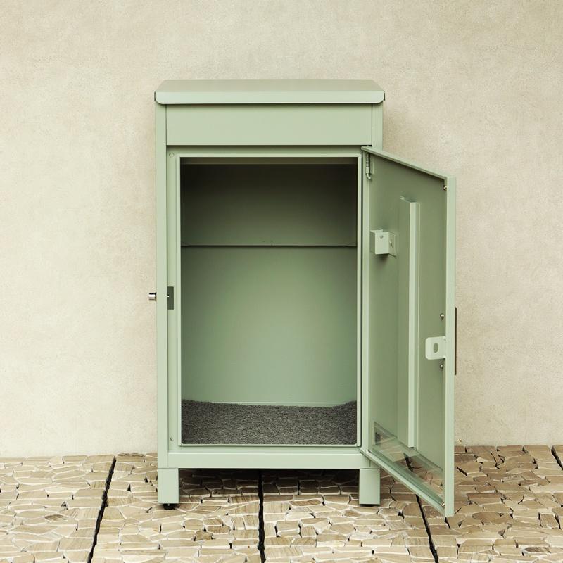 宅配ボックス おしゃれ シンプル 2段 ピンクレッド系 グリーン 一戸建て 一軒家 宅配BOX 鍵付き 施錠 セキュリティー 玄関前 本体完成品 アンティーク | ブランド登録なし | 07