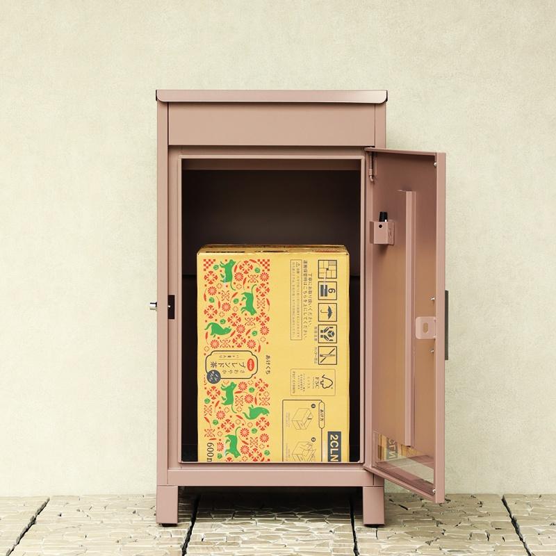 宅配ボックス おしゃれ シンプル 2段 ピンクレッド系 グリーン 一戸建て 一軒家 宅配BOX 鍵付き 施錠 セキュリティー 玄関前 本体完成品 アンティーク | ブランド登録なし | 09