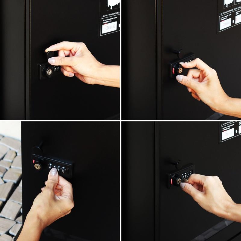 宅配ボックス付ポスト 門柱型 ブラック ホワイト スタンドポスト 鍵付き 自立 郵便ポスト おしゃれ 北欧 モダン レトロ 黒 高級感 鍵付き 黒 白 玄関前 一戸建て | ブランド登録なし | 09