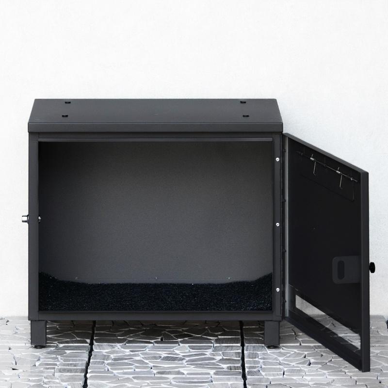 宅配ボックス スタッキング ダークグレー ライトベージュ 半完成品 重ね置き おしゃれ 北欧 モダン レトロ 鍵付き シンプル 玄関前 一軒家 プッシュキー | ブランド登録なし | 07