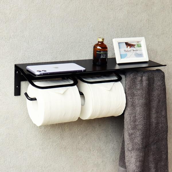 トイレットペーパーホルダー アイアン ストックタイプ ダブル 2連 おしゃれ 北欧 モダン ヴィンテージ 飾り棚 棚付 シンプル アンティーク ブラック シャンパン |  | 04