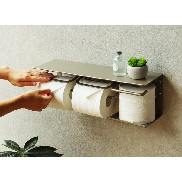 トイレットペーパーホルダー アイアン ストックタイプ ダブル 2連 おしゃれ 北欧 モダン ヴィンテージ 飾り棚 棚付 シンプル アンティーク ブラック シャンパン |  | 05