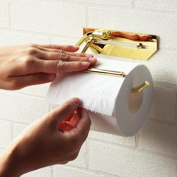 トイレットペーパーホルダー 真鍮 シングル おしゃれ 北欧 アンティーク ゴールド 金色 カバー 高級感 タオルハンガー レトロ モダン クラシック 紙巻器 |  | 08