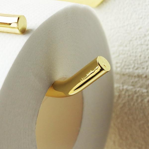 トイレットペーパーホルダー 真鍮 シングル おしゃれ 北欧 アンティーク ゴールド 金色 カバー 高級感 タオルハンガー レトロ モダン クラシック 紙巻器 |  | 10