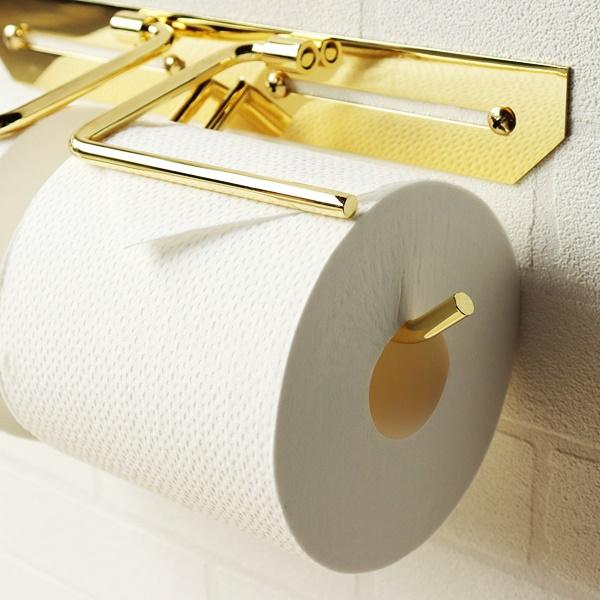 トイレットペーパーホルダー 真鍮 ダブル おしゃれ 北欧 アンティーク ゴールド 金色 カバー 高級感 タオルハンガー レトロ モダン クラシック 紙巻器 完成品 | ブランド登録なし | 06