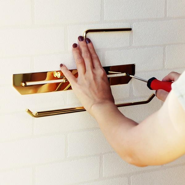 トイレットペーパーホルダー 真鍮 ダブル おしゃれ 北欧 アンティーク ゴールド 金色 カバー 高級感 タオルハンガー レトロ モダン クラシック 紙巻器 完成品 | ブランド登録なし | 07