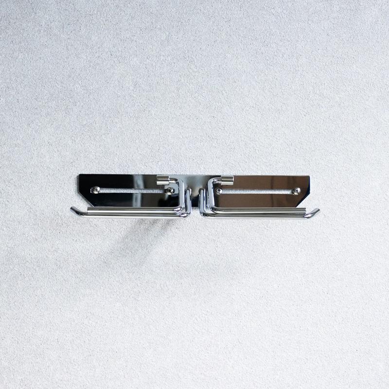 トイレットペーパーホルダー ダブル 2連 完成品 シルバー ステンレス スタイリッシュ おしゃれ シンプルモダン ホテルライク かっこいい 北欧 モダン 光沢 銀色 | ブランド登録なし | 05