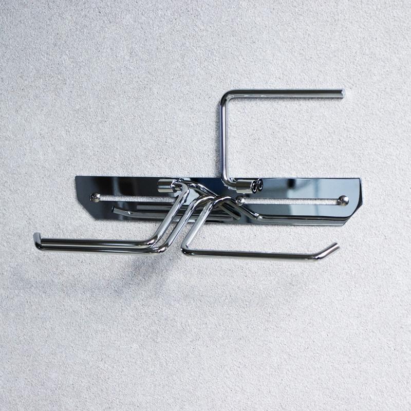 トイレットペーパーホルダー ダブル 2連 完成品 シルバー ステンレス スタイリッシュ おしゃれ シンプルモダン ホテルライク かっこいい 北欧 モダン 光沢 銀色 | ブランド登録なし | 06