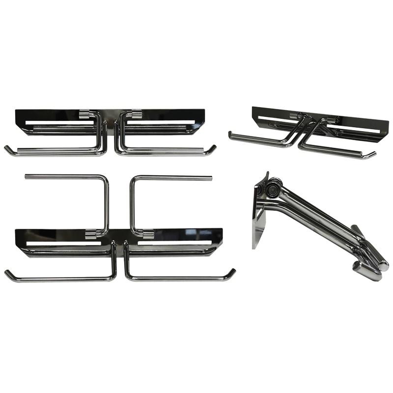 トイレットペーパーホルダー ダブル 2連 完成品 シルバー ステンレス スタイリッシュ おしゃれ シンプルモダン ホテルライク かっこいい 北欧 モダン 光沢 銀色 | ブランド登録なし | 10